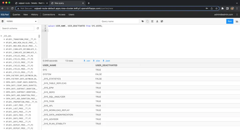 SAP HANA Express Edition on Red Hat OpenShift Service on AWS